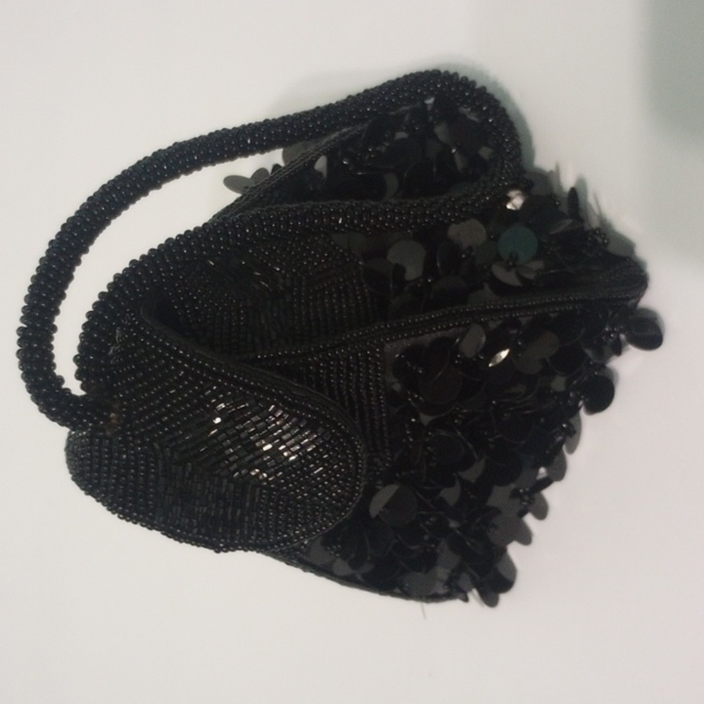 Vintage IN'S Mini Pyramid Beaded Sequence Wristlet/ Clutch